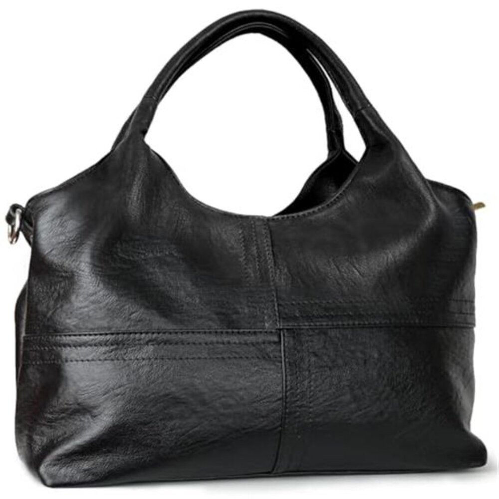 Vegan Leather Crossbody Satchel Bag Womens Minimalist Work Travel Purse